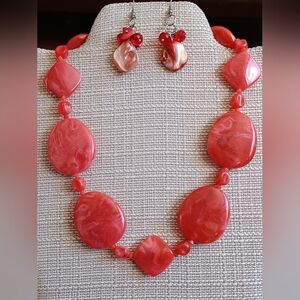 Chunky Beaded Statement Necklace and Earring Set